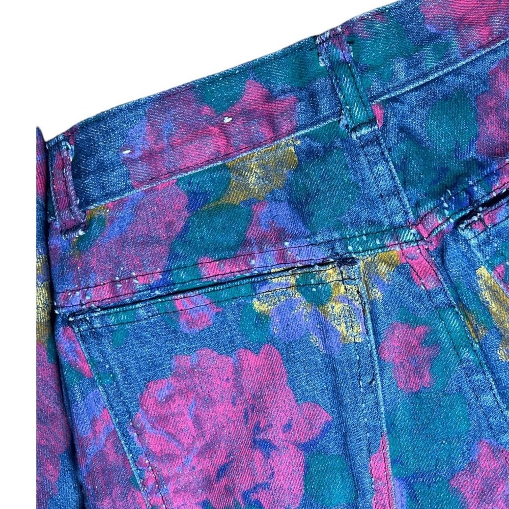 VTG High Rise Skinny Floral Print Jeans - Picture 9 of 12